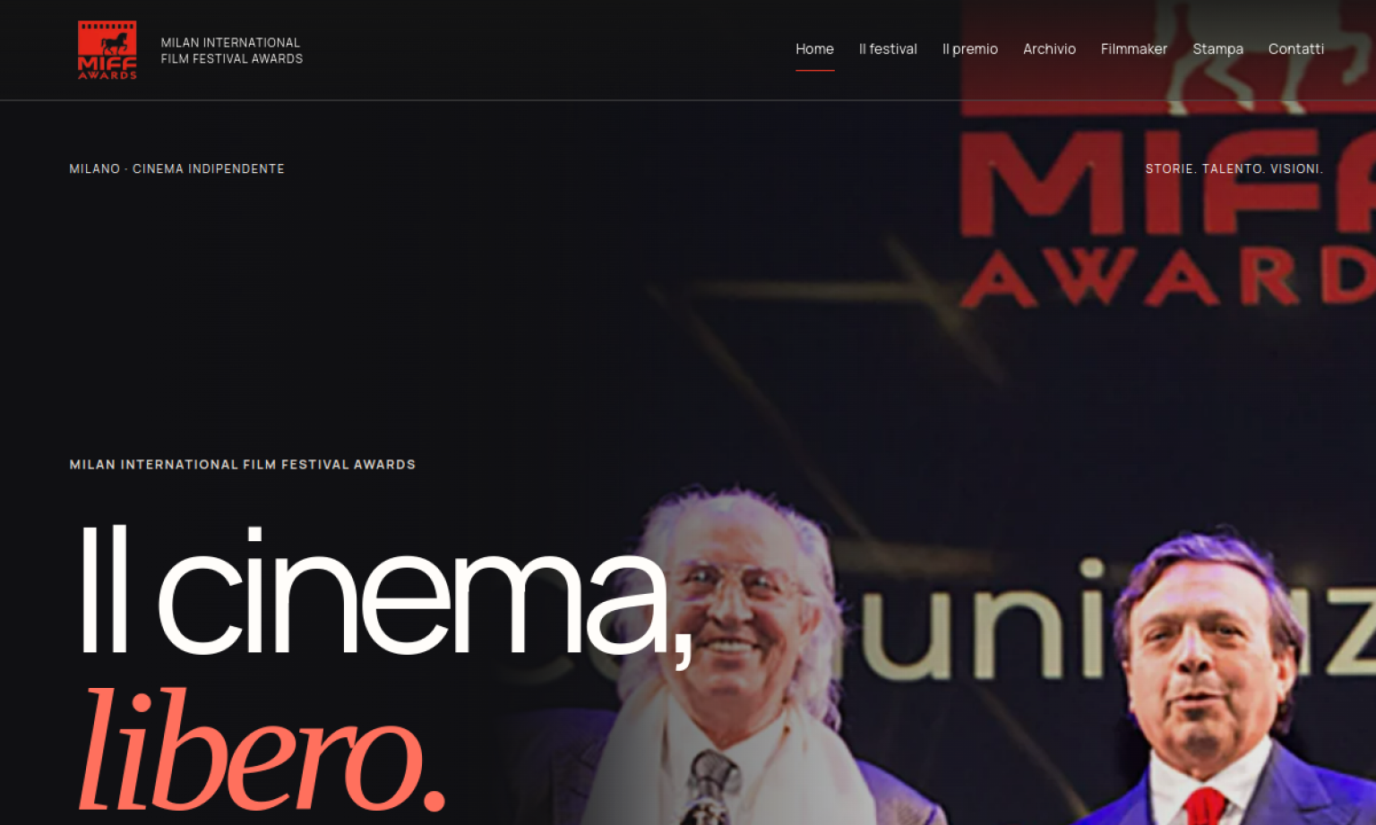 Pagina dei MIFF Awards dedicata al cinema indipendente e al Cavallo di Leonardo