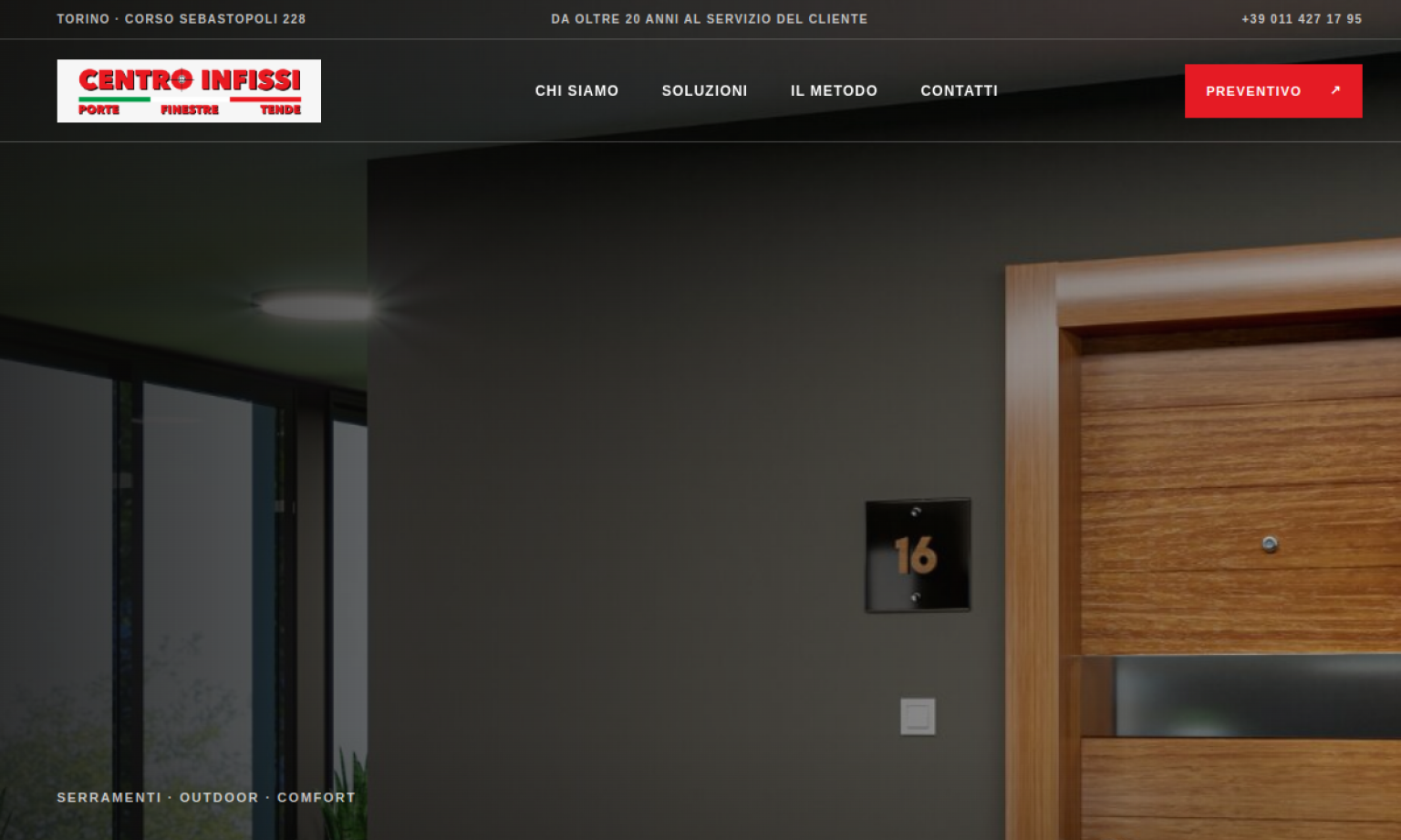 Sito per azienda di serramenti e soluzioni outdoor a Torino